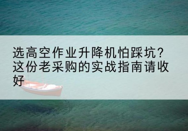 朔州高空作业升降机厂家推荐-选高空作业升降机怕踩坑？这份老采购的实战指南请收好